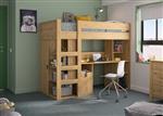 Lugano hoogslaper met bureau - 90x200 - Eiken - Gami