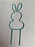 Metalen frame Haas haasje staand oor op steker 10 cm Turquoise OP=OP Steker Metal Rabbit pick eenmal