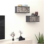 [en.casa] Wandkast Våler set van 2 antraciet