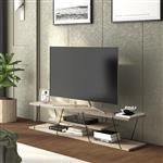 [en.casa] TV meubel Säffle 143x33x30 cm eiken en zwart