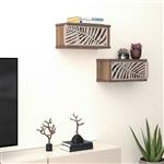 [en.casa] Wandkast Våler set van 2 walnootkleurig