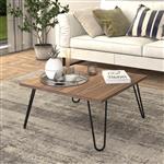 [en.casa] Salontafel Vindeln 60x60x30 cm walnootkleurig en zwart