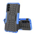 Samsung Galaxy A04e Hoesje met Kickstand - Shockproof Cover Case Blauw