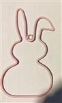 Metalen frame Haas haasje hangend oor hanger 15 cm Roze OP=OP Hang Metal Bunny eenmalig artikel