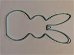 Metalen frame Haas haasje staand oor hanger 20 cm Turquoise OP=OP Hang Metal Rabbit eenmalig artikel