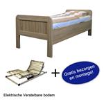 Seniorenbed John met elektrische bodem - 90x200 - Blank eiken - BK beds