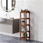 [en.casa] Staand rek Kinnula badkamerrek 110x30x30 cm houtkleurig donker