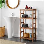 [en.casa] Staand rek Kinnula badkamerrek 120x30x30 cm houtkleurig donker