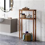 [en.casa] Ombouwkast wasmachine Kinnula toilet 120x70x20 cm houtkleurig donker