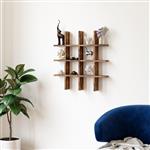 [en.casa] Wandplank Orimattila grenen 62x62x9 cm houtkleurig donker