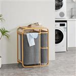 [en.casa] Wasmand Evenes met waszakken 70,5x49,5x33 cm grijs