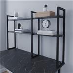 [en.casa] Bureau organizer Askøy 120x20x74 cm marmer zwart en zwart