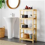 [en.casa] Staand rek Kinnula badkamerrek 120x30x30 cm houtkleurig