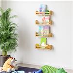 [en.casa] Wandplank grenen Nykarleby 4-delig houtkleurig