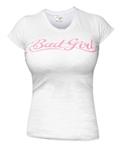 Bad Girl Dames T-shirt met Wit Roze