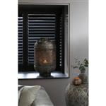 Lantaarn Kadapa | Bruin Goud Met Glas | Ø31x45,5 cm