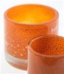 Cilinder Vaas | Dik | Oranje Met Bubbels | H10xD10 cm
