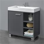 Wastafelonderkast badkamermeubel 55,6x60x31 cm donkergrijs