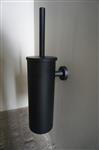 Toiletborstelhouder Set | Zwart | H39 x D9 cm