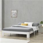 Houten bed Raisio grenen met bedbodem 160x200 cm wit