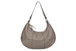 DONATELLA quilted Italiaans leren handtas donker taupe