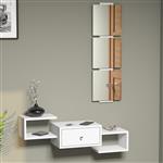 [en.casa] Wandplank met spiegel Brædstrup wit