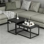 [en.casa] Salontafel set van 2 Aabenraa zwart mat