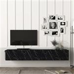 [en.casa] Tv-meubel Vihti zwevend 180x31x29,5 cm marmer zwart