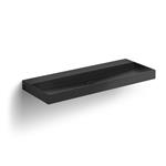 Clou New Wash Me Wastafel 110x42x8cm Met 3 Voorbewerkte Kraangaten Zwart Mat Keramiek