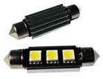 Auto LEDlamp 2 stuks | LED festoon 42mm | 3-SMD daglichtwit 6500K - heatsink | CAN-BUS 12 Volt