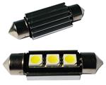 Auto LEDlamp 2 stuks | LED festoon 39mm | 3-SMD daglichtwit 6500K - heatsink | CAN-BUS 12 Volt