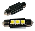 Auto LEDlamp 2 stuks | LED festoon 36mm | 3-SMD daglichtwit 6500K - heatsink | CAN-BUS 12 Volt