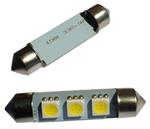 Auto LEDlamp 2 stuks | LED festoon 42mm | 3-SMD daglichtwit 6000K | 12 Volt