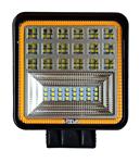 Werklicht + knipperlicht vierkant | LED verstraler 42x3=126W | 10-60 Volt | 6000K + oranje| IP67