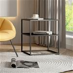 [en.casa] Bijzettafel Raahe met plank 50,5x45x40 cm zwart