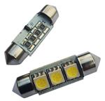 Auto LEDlamp 2 stuks | LED festoon 42mm | 3-SMD daglichtwit 6000K | CAN-BUS | 12 Volt