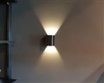 LED lampen | wandspot 2-zijdig sfeerlicht | 3W 3000K |  7 x 10cm zwart gelakt