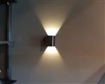 LED lampen | wandspot 2-zijdig sfeerlicht | 3W 3000K |  7 x 10cm zwart geborsteld