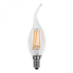 LED lamp E14 | kaarslamp C35, gebogen tip | 4W=40W | warmwit filament 2700K