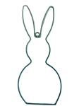 Metalen frame Haas haasje staand oor hanger 29 cm Turquoise OP=OP Hang Metal Rabbit eenmalig artikel
