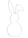 Metalen frame Haas haasje hangend oor hanger 29 cm Roze OP=OP Hang Metal Bunny eenmalig artikel