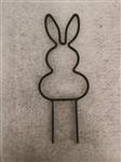 Metalen frame Haas haasje staand oor op steker 15 cm Black Zwart Op=OP Steker Metal Rabbit pick eenm