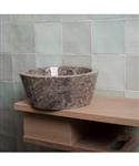 Waskom Loutro Bali T Rond 25x25x12 cm Marmer Taupe