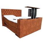 Elektrische Boxspring Diva 140X190 Zwart PU skin leder