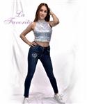 Blauwe dames jeans met hartje