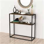 [en.casa] Console tafel Hemsedal sidetable 90x90x33,5 cm eiken antiek