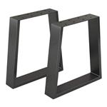 [en.casa] Stalen onderstel Marstal set van 2 tafelpoot 42x30-40 cm zwart mat