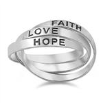 Zilveren 925 trinity Love Hope Faith ring