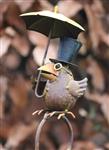 Regenmeter Vogel, Raaf met paraplu, hoed en bril RM164