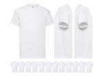 12 Witte Fruit of the Loom Heren T-shirts - Ronde hals-XXL